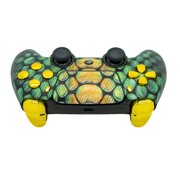 Custom Controllerzz Custom Wireless Controller Compatible with PS5 - Multiple Designs Available (Viper Grid & Gold Chrome Inserts)