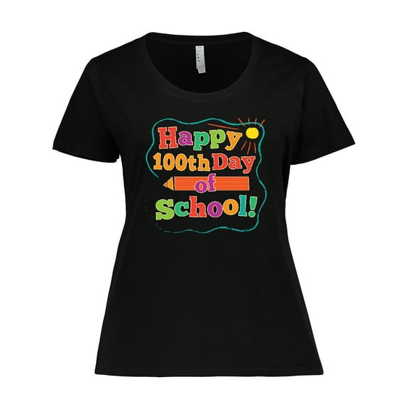 Inktastic Happy 100th Day of School Women's Plus Size T-Shirt