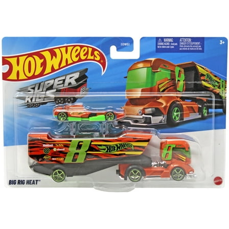 Hot Wheels Super Rigs Big Rig Heat Diecast Car (Orange)