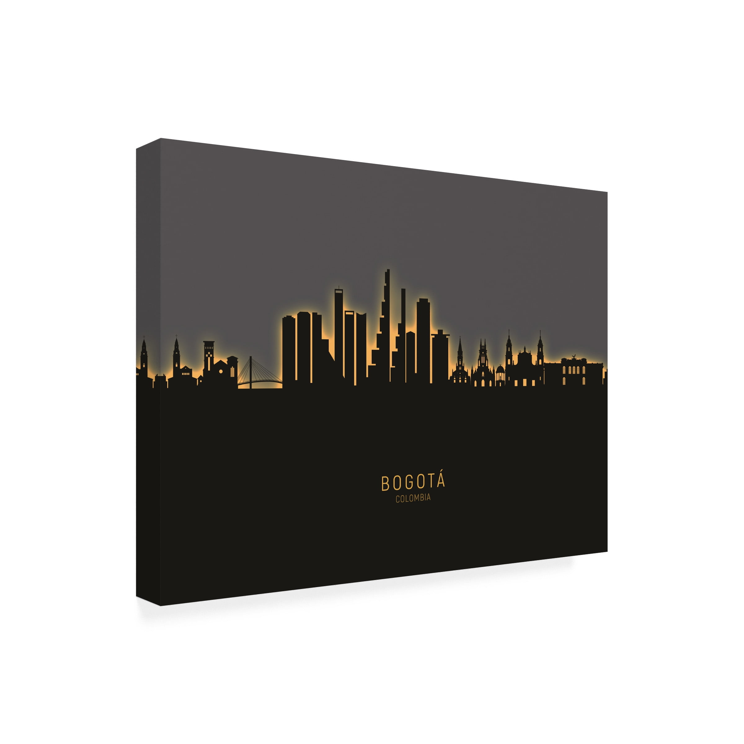 Michael Tompsett 'Bogota Colombia Skyline Glow II' Canvas Art