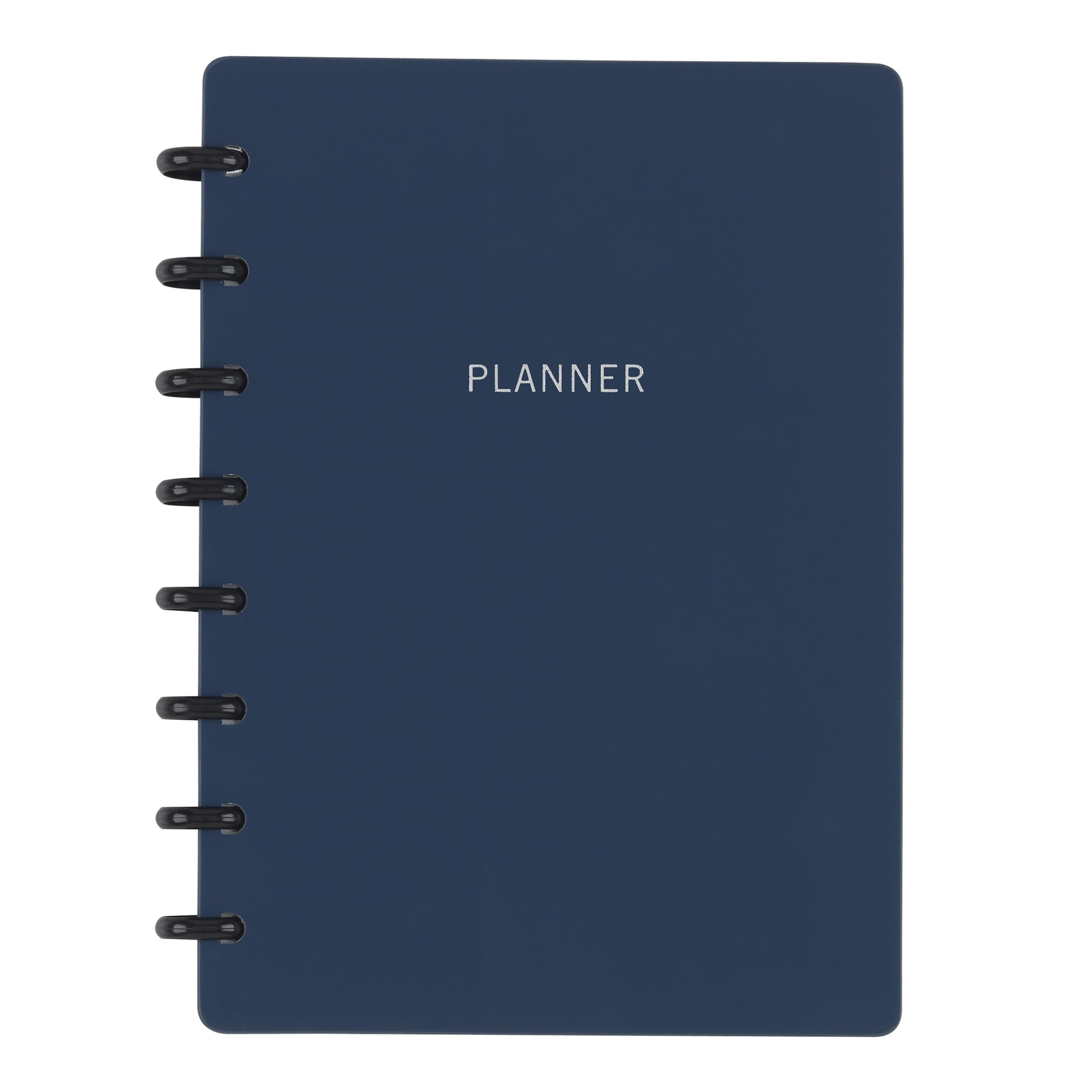 TUL® Discbound Monthly Planner Starter Set, Undated, Junior Size, Soft-Touch Cover, Navy