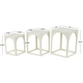 thumbnail image 3 of DecMode 16" x 21" White Metal Nested Accent Table with Arched Cutouts, 3-Pieces, 3 of 9