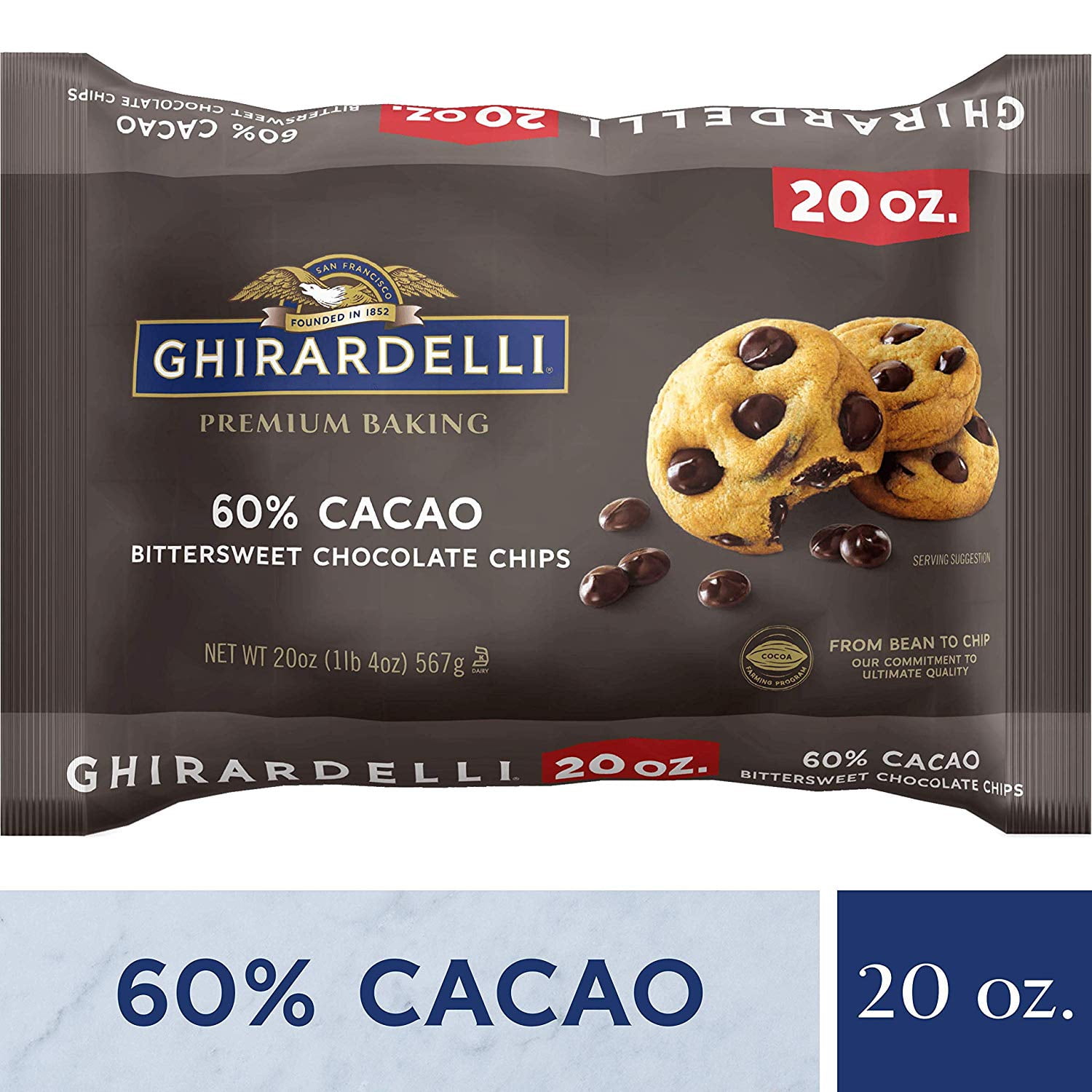 Ghirardelli 60 Cacao Bittersweet Chocolate Premium Baking Chips 20