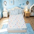 thumbnail image 4 of meiyoeat Kawaii Bow Cherry Plaid Zipper Full Size Comforter Sets with Fitted Sheet and 2 Pillowcases for Boys Girls, Blue Kawaii Ribbon Zipper Bedding Set, Colorful Star Reversible, 4-Piece, 4 of 6