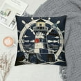 thumbnail image 2 of GOSMITH Nautical Decorative Throw Pillow Covers, Soft Lighthouse Rudder Pattern Square Cushion Case Set for Couch Sofa Bedroom Living Room, Sea Adventure Pillow Cases Pillowcases, 2 of 5