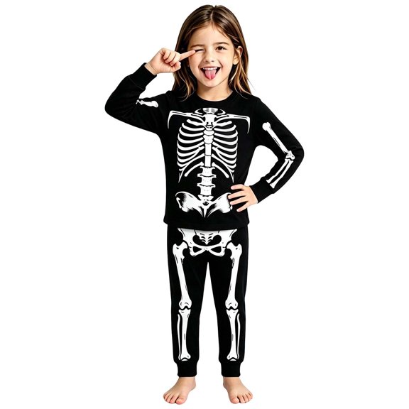 Ruiwill Halloween Pajamas for Girls Size 2-3 Years Cute Winter Halloween Girls Pajama Set Long Sleeve Tops and Pants Clothes Set