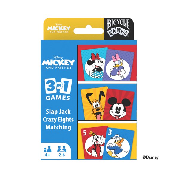 Bicycle Disney Mickey and Friends 3 in 1 (Matching/Crazy Eights/Slap Jack)