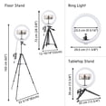 thumbnail image 3 of Yescom Kit de Support de Fond 10x8.5 Ft Anneau Lumineux LED 12 Pouces Dimmable Photo Vidéo, 3 of 10