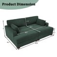 thumbnail image 2 of UIXE Chaise Lounge Indoor Upholstered Corduroy Sofa with Armrest for Living Room Bedroom, Hunter Green, 2 of 7