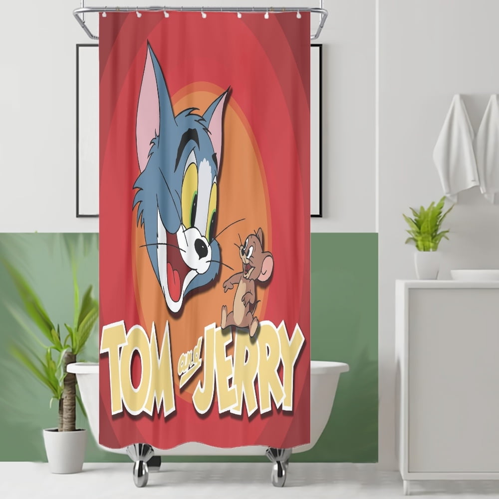 Disney Customized shower curtain,Cartoon Tom and Jerry Waterproof