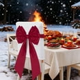 thumbnail image 5 of 2PC Double-decker Chair Sashes Christmas Red Chair Bows for Chairs 11.8*29.5“ Elastic Red Velvet Sashes Chairs Bows for Christmas Banquet Home Wedding Events Holiday Event Decor Banquets Party, 5 of 9