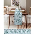 thumbnail image 6 of Table Runner Dresser Scarf 13 x 36 Inch Teal Octopus Summer Shell Coral Watercolor Nautical Table Runners Non-Slip Heat Kitchen Dining Table Decor for Indoor Outdoor Home Party Decoration, 6 of 7
