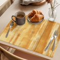thumbnail image 3 of Golden Brown Ombre Placemats Set of 8 Modern Abstract Art Oil Painting Place Mats Indoor Wipeable Table Mats Washable Cloth Dining Table Placemats for Kitchen Holiday Party Home Decor 13x19 Inch, 3 of 9