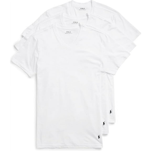RALPH LAUREN Men's Classic Fit Cotton V-Neck Undershirts, 3 Pack