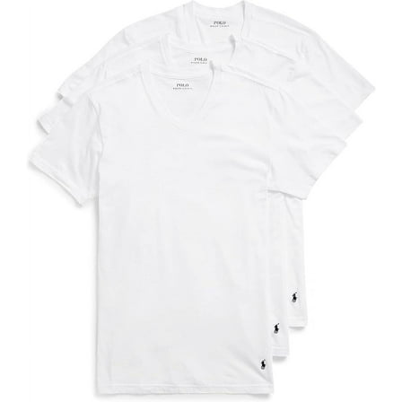 RALPH LAUREN Men's Classic Fit Cotton V-Neck Undershirts, 3 Pack