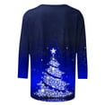 thumbnail image 5 of JGTDBPO Ugly Christmas Sweater for Women Light Up Shiny Xmas Tree Print 3/4 Sleeve Comfortable Round Neck Holiday Pullover Loose Blouse Top Hoodless Sweatshirts, 5 of 5