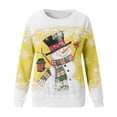 thumbnail image 4 of WEAIXIMIUNG Chandail en Molleton Femme avec Poches Zippées Mode Hiver Décontractée Bonhomme de Neige Flocon de Neige Imprimé de Noël Col Rond Manches Longues Sweat à Capuche, 4 of 4