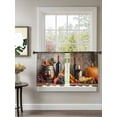 thumbnail image 2 of Wine Sheer Curtains 45 inches Long, Maple Leaf Grape Barrel Pumpkin Farmhouse Light Filtering Sheer Window Curtains Rod Pocket Voile Drapes for Bedroom Living Room, 52"W x 45"L 2 Panels, 2 of 7