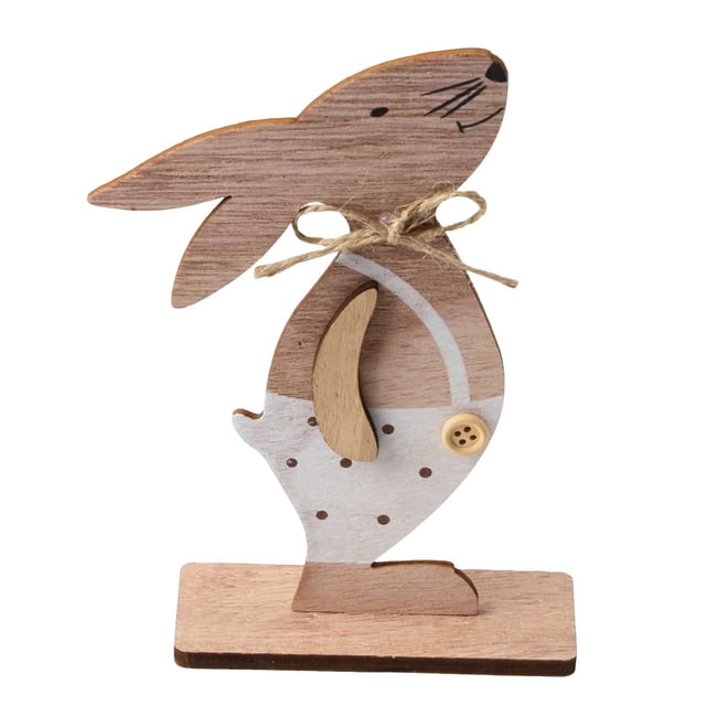 Binwennn Spring Stock | Easter Rabbit Wood | Home Ornament And Christmas Bulbs Knitting Ornament Babies Second Christmas Ornament Christmas Trees Decorations Retro Ornament Set Christmas Ornament Set