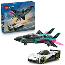 LEGO City Jet vs. Car Building Toys for Kids - Pretend Play Vehicles for Boys & Girls, Ages 6  - Toy Car & Jet W/Driver & Pilot Minifigures - Gift Idea for Birthdays - 60489