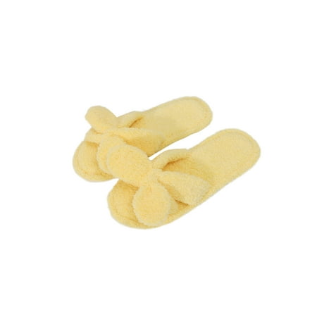 

Ritualay Women s Breathable Home Shoes Cute Open Toe Fuzzy Slippers Indoor House Bow Warm Shoe Yellow 8.5-9