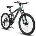 thumbnail image 3 of A2460 24 Inch Mountain Bike with Full Suspension, 21 Speed Shifter Lever with Gear Indicator, High Carbon Steel Frame, Mechanical Disc Brakes, Unisex for Men/Women/ Adults, Ideal for Trails., 3 of 10