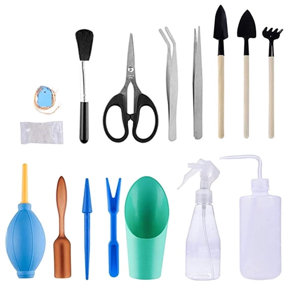 Repotting Mat Potting Mat Kernel Planter Indoor Gardening Tools 16-Piece Miniature Transplanting Tool Set for Bonsai Fleshy Plants Small Plants Terrarium Magical Creature Garden