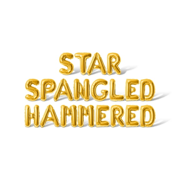 Letter Balloons - STAR SPANGLED HAMMERED 16" Inch Alphabet Letters Foil Mylar Balloon 4th of July Party Banner (Gold)