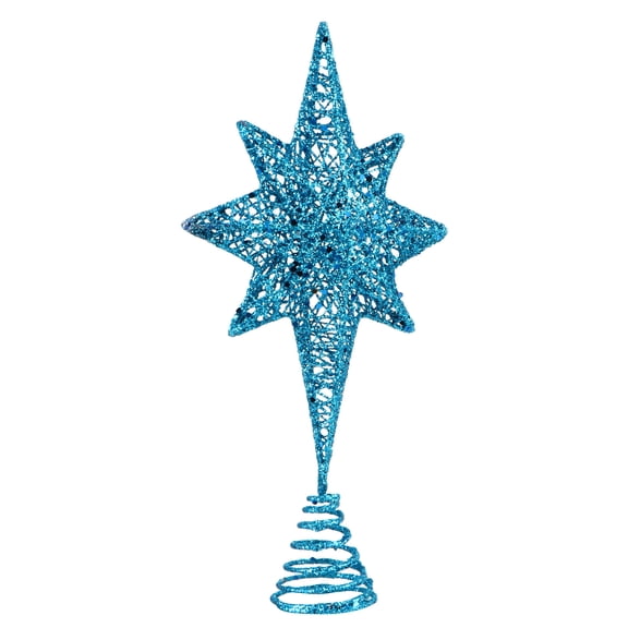 FRCOLOR 1Pc Xmas Eight Pointed Star Treetop Decor Christmas Tree Star Topper (Blue)