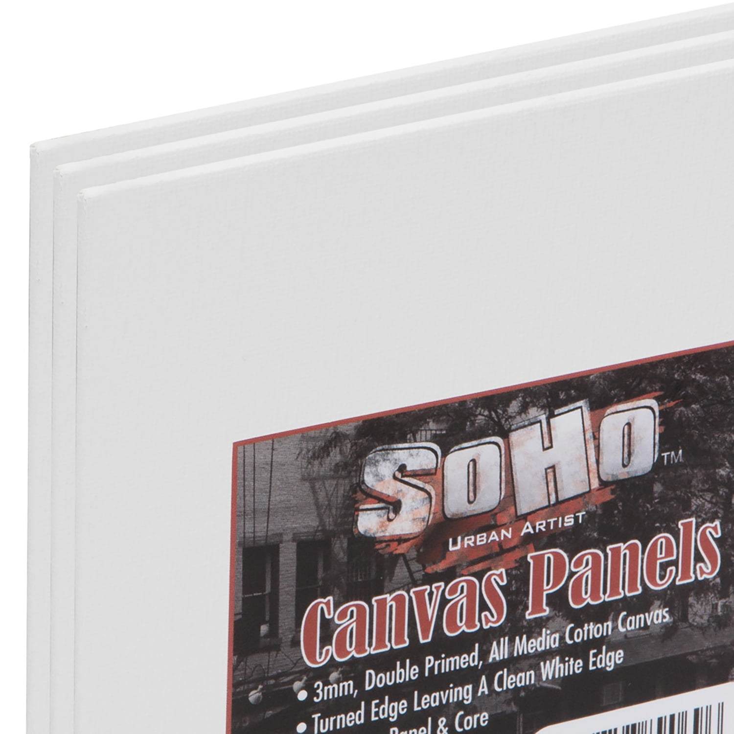 SoHo Artist Cotton Canvas All Media Panels - 18x24 - 3 Pack of  Double Primed Cotton Acid-Free Panels Bonded Canvases for Paintings, Artwork and More