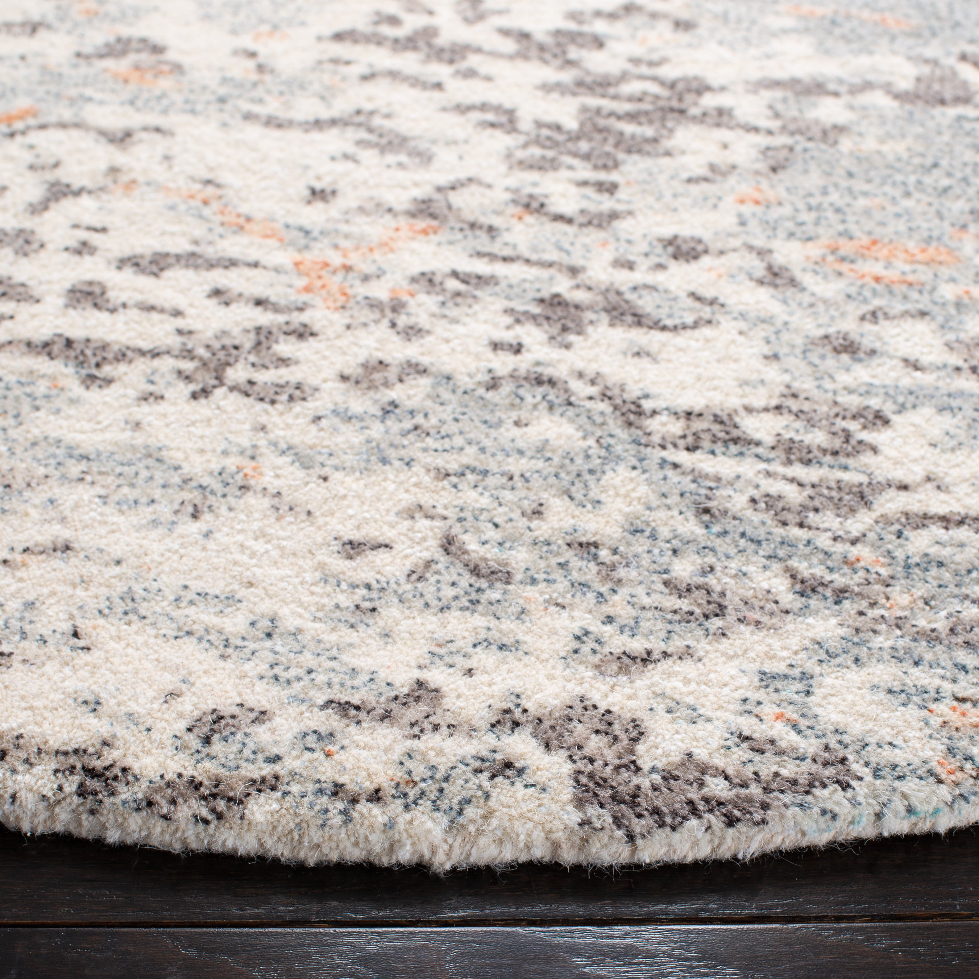 SAFAVIEH Restoration Vintage Dzvezda Abstract Area Rug, Rust/Grey, 6' x 6' Round