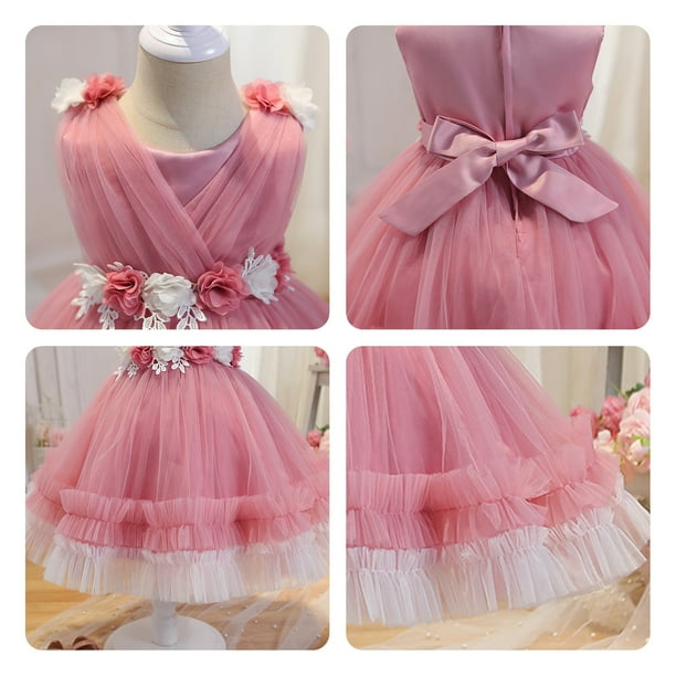 Robes de Cérémonie pour Filles Sans Manches Robe de Bal pour Filles Robe en Tulle pour Tout-Petits Robe d'Anniversaire pour Filles 12-18 Mois Robes de Cérémonie pour Filles Sans Manches Robe de Bal pour Filles Robe en Tulle pour Tout-Petits Robe d'Anniversaire pour Filles 12-18 Mois