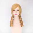 thumbnail image 2 of Peluca para cosplay, rubia, rizada, doble cola, 30 cm, resistente al calor, 2 of 3
