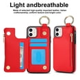 thumbnail image 2 of Dteck for iPhone 11 Wallet Case, Flip Leather Case with RFID Blocking Card Holder Zipper Pocket, Ring Holder Kickstand Protective Folio Phone Cover for iPhone 11,Red, 2 of 7