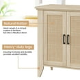 thumbnail image 4 of Buffet Cabinet, Rattan Sideboard, Small Storage Cabinet with Door and Shelf, Natural Wood Accent Cabinet for Living Room, Dining Room, Hallway, 4 of 9