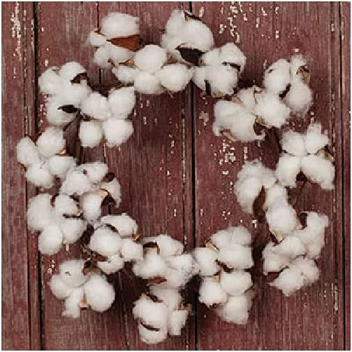 The Country House Collection Cotton Boll Floral Wreath (11" outer)