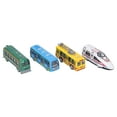 thumbnail image 2 of Modelo de autobús de fundición a presión, 4 piezas de aleación de fundición a presión, coche de juguete de aleación, autobús de juguete con retroceso, rendimiento finamente ajustado, 2 of 14