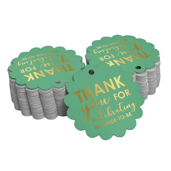 Inkdotpot Gold Foil Paper Hang Tags Thank You Celebrating The Bride To Be Bridal Shower Favor Tags 50 Pieces