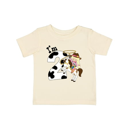 

Inktastic I m Two-cowgirl Riding Horse Birthday Gift Baby Girl T-Shirt