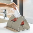 thumbnail image 5 of Kdxio Flamingo Sitting On Chair Print Tissue Box Cover,Modern PU Leather Rectangular Tissue Box Holder for Bathroom Living Room Bedroom Office Desk Car Home, 5 of 6