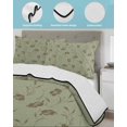 thumbnail image 3 of Quilts Queen Size Bedding Set, Sage Green Floral Reversible Summer Quilt 3 Pieces, Vintage Spring Botanical Flowers Lightweight Bedspreads Coverlets with 2 Pillow Shams for All Seasons, 3 of 5