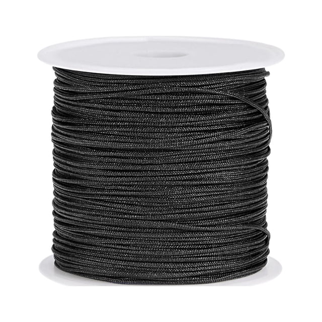 Unique Bargains Nylon Cord DIY Making Satin String Craft Wire with Plastic Spool 147ft, Black