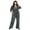 Black Abstract, variant on Women's Plus Size Mara Wrap Front Jumpsuit