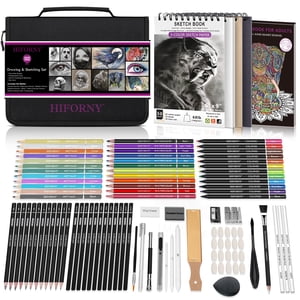 HIFORNY 100 Piece Professional Drawing & Sketching Set