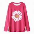 thumbnail image 4 of HCNTES Girls Long Sleeve T Shirts 10-12 Crewneck Fall Tee for Girls Trendy Basic Top for Girls Cotton Striped Colorblock Girls Sweatshirts(Red,7-8 Years), 4 of 4