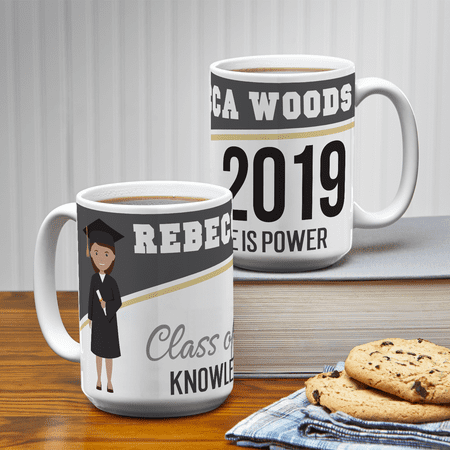 Personalized Graduation Character Mug - Black