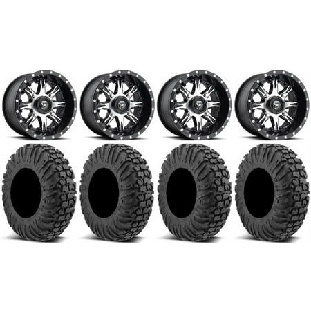 Fuel Nutz Black 14 Wheels 28 MotoVator Tires Sportsman RZR Ranger
