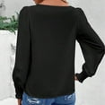 thumbnail image 5 of Womens Blouses Long Sleeve Shirt Women Casual Fashion Solid Color Button T-Shirt Long Sleeves One Shoulder Top Blouse Tops Black-1 XL, 5 of 5