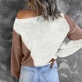 thumbnail image 4 of Fesfesfes Fall And Winter Sweater Women's Casual O-Neck Pullover Blouse Long Sleeve Color Block Tops Sweater Clearance Under $10, 4 of 7