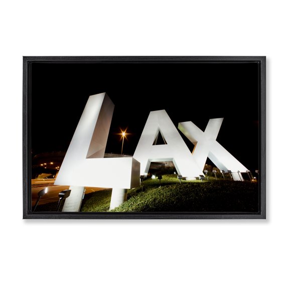 Stupell Industries LA Airport Structure Black Framed Floater Canvas Wall Art, design by Scott Stulberg